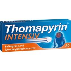Eine Thomapyrin Intensiv-Verpackung gegen Migräne und Kopfschmerzen.