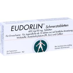 Eine Packung Eudorlin Schmerztabletten mit 20 Tabletten gegen leichte bis mäßige Schmerzen.