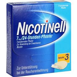 Blaue Schachtel mit Nicotinell-Pflastern zur Raucherentwöhnung.