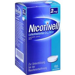 Blaue Verpackung von Nicotinell Lutschtabletten zur Raucherentwöhnung.